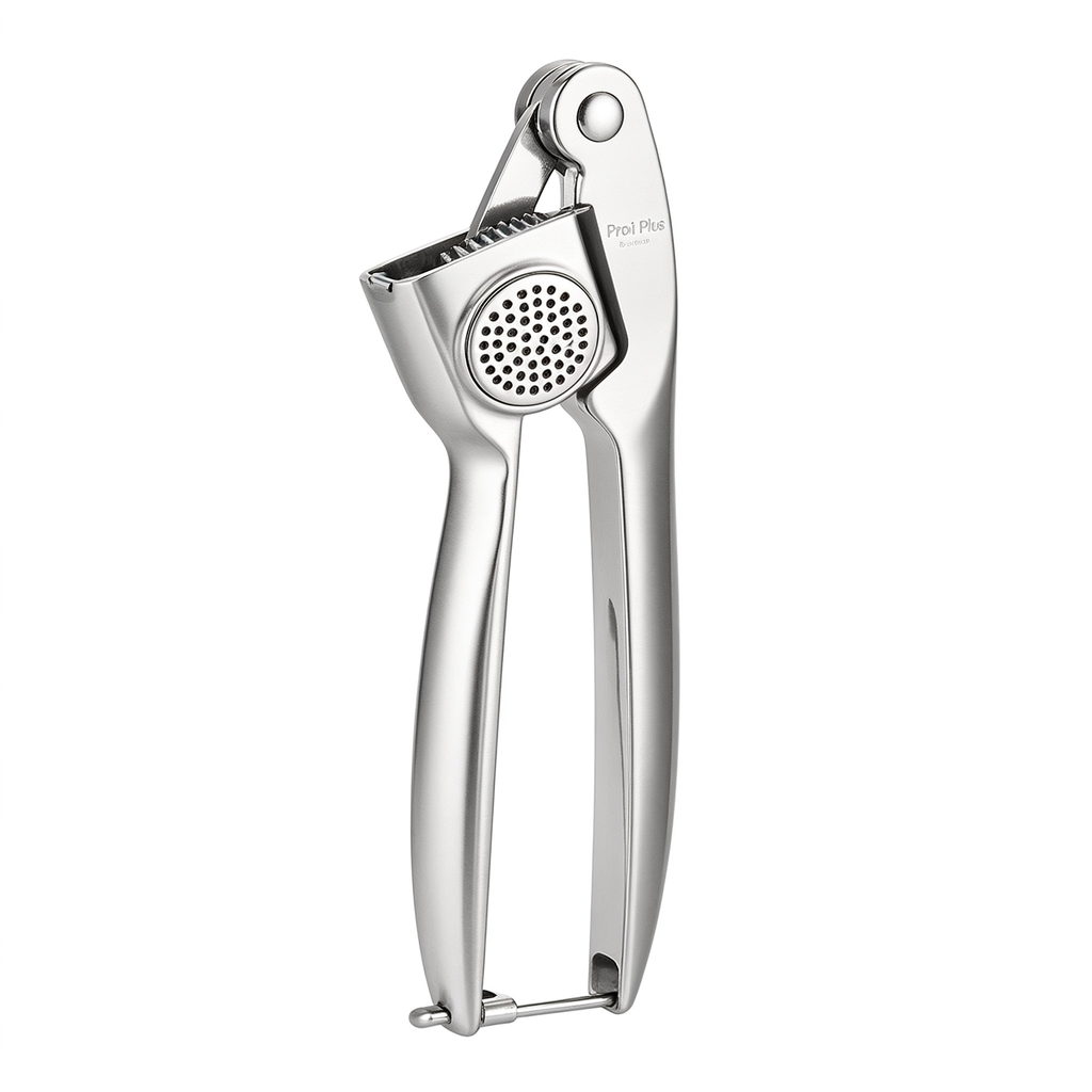 Tucklane Knoblauchpresse aus Edelstahl 17,5 cm, Edelstahl teilmattiert, spülmaschinengeeignet